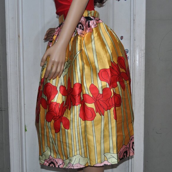 Skirt Fashion Pleated A-Line Female Print All-Match swing skirt - Picture 3 of 5